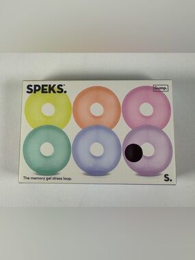 SPEKS Gump Miniature Memory Gel Stress Loops 6 Pack Pink Blue Green Purple Mini